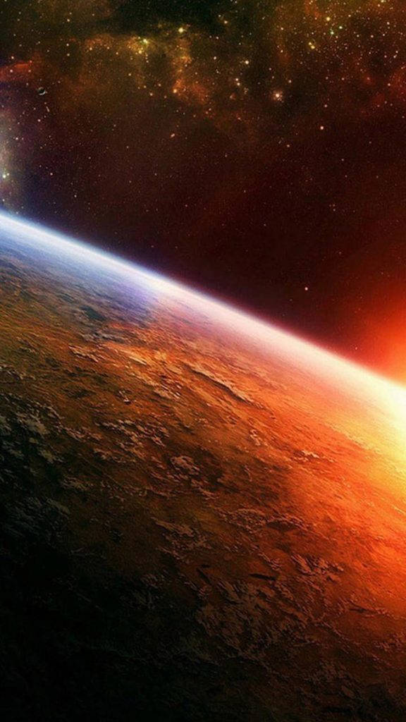 Planeta Naranja Brillante Espacio iPhone Fondos de pantalla