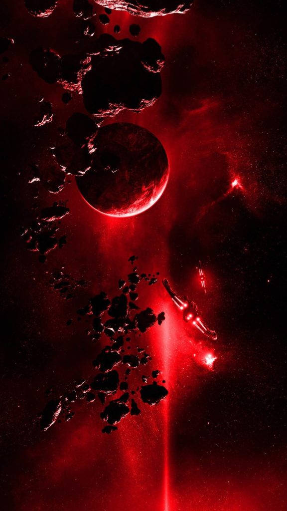 Planeta rojo y galaxia espacial iPhone Fondos de pantalla