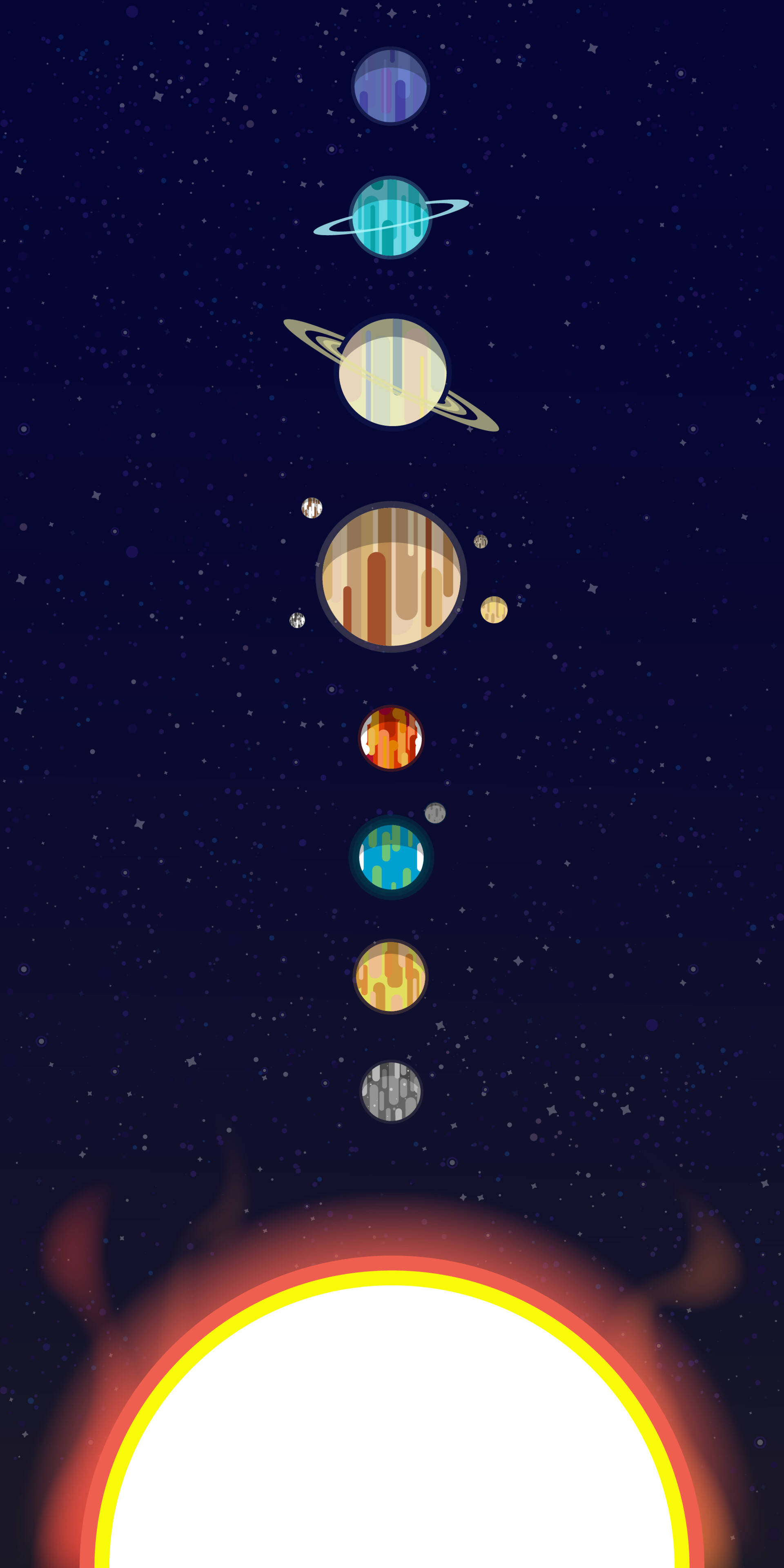 Planetas alineados estética espacial Fondos de pantalla