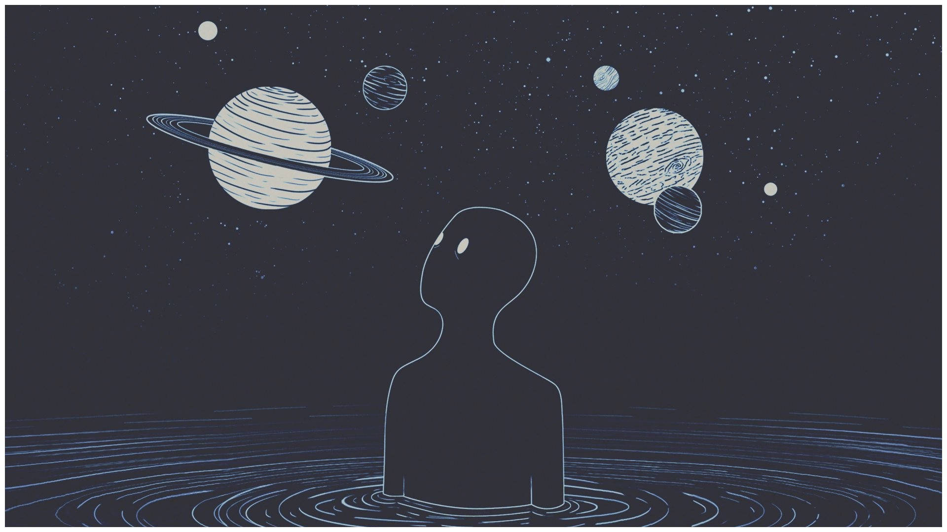 Planetas Sombreados Estéticos para Chromebook Fondos de pantalla