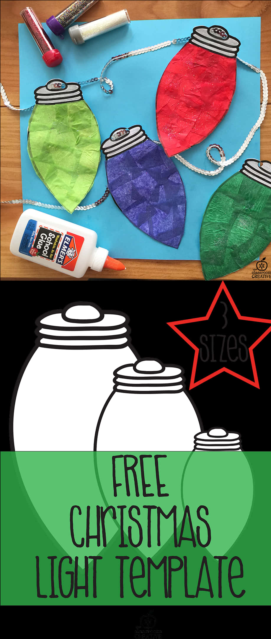 Plantilla de manualidades con luces navideñas Fondos de pantalla