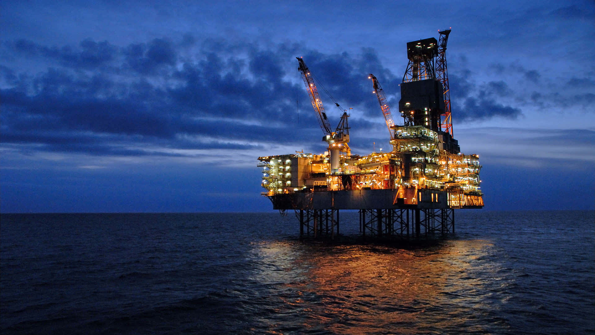 Plataforma Petrolera Noruega Inicio Año Reducción Fondos de pantalla