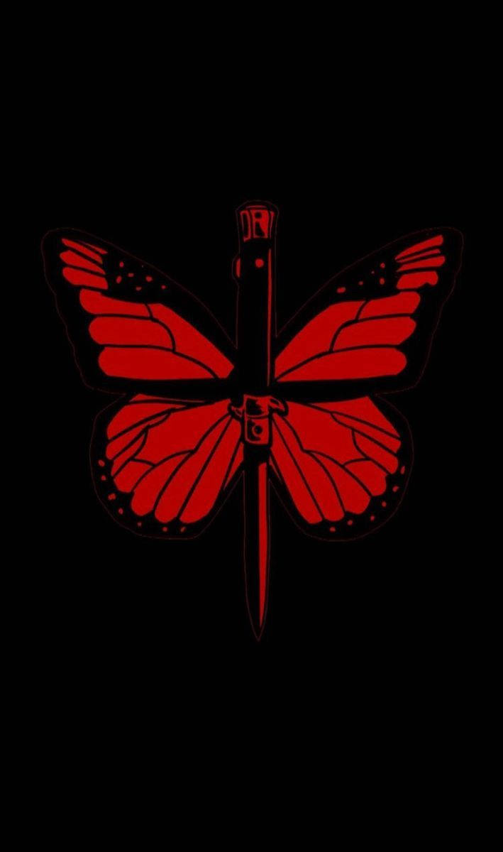 Pluma de Mariposa Rojo Oscuro Linda Fondos de pantalla