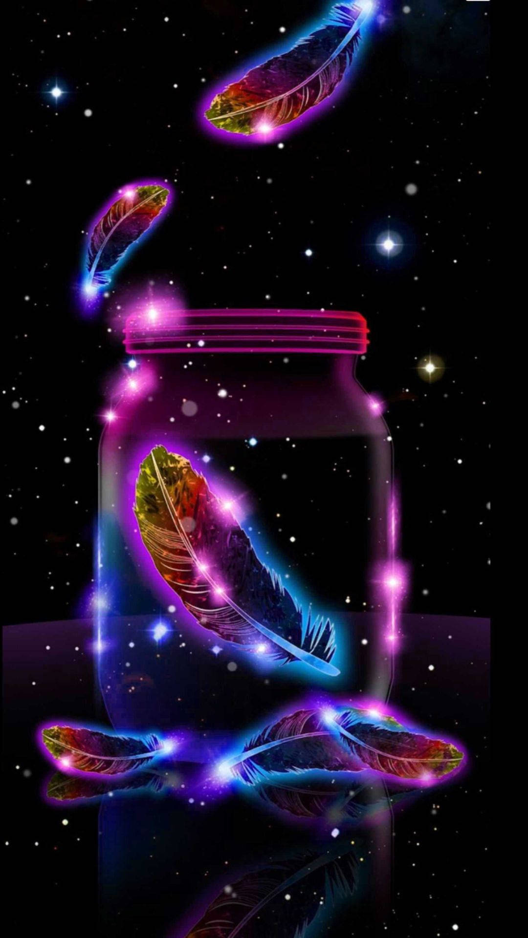 Plumas Coloridas en una Galaxia Linda Fondos de pantalla
