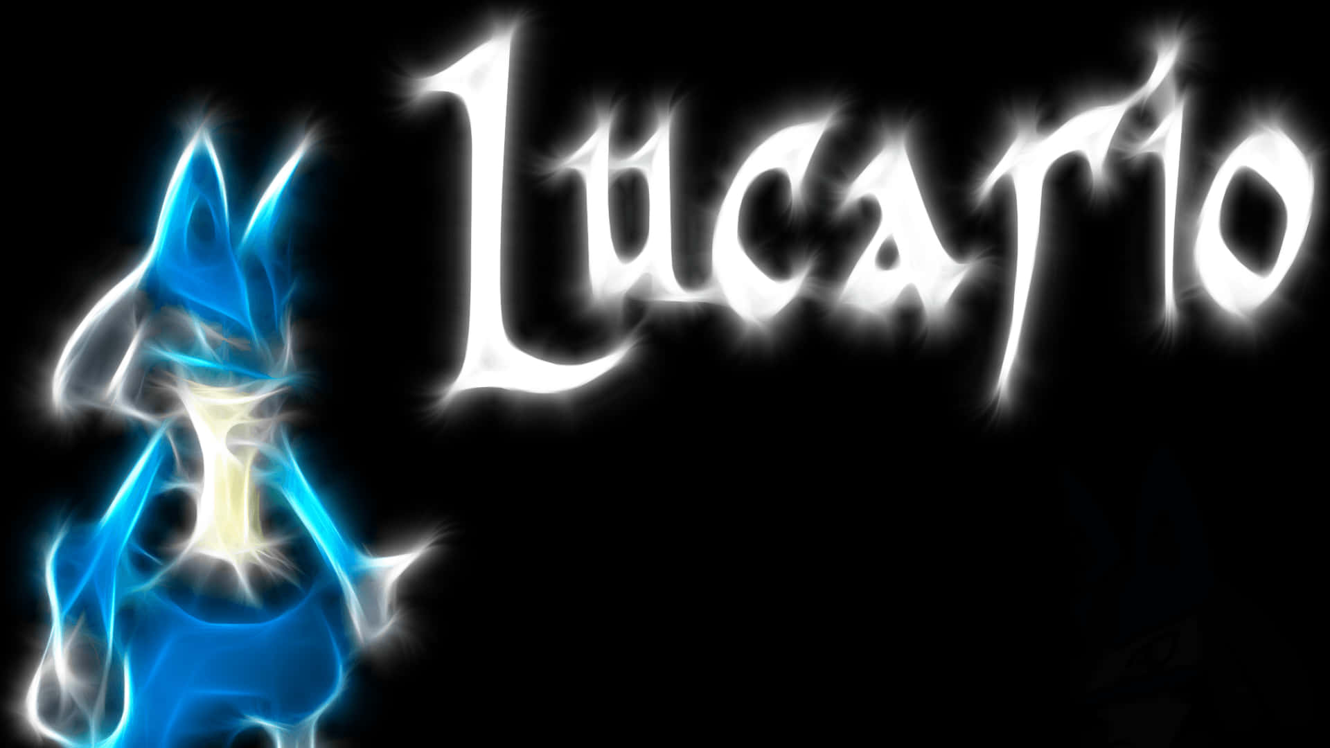 Pokémon Lucario brillando en azul y blanco Fondos de pantalla