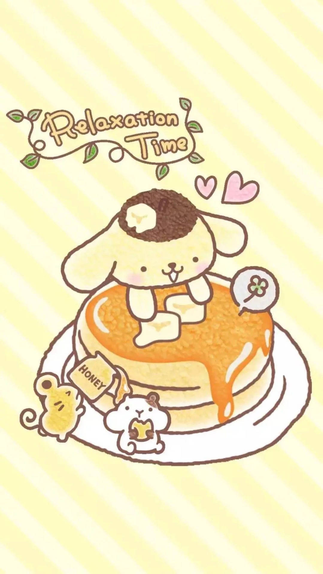 Pompompurin sobre panqueque Kawaii para iPad — Sanrio GIF Fondos de pantalla