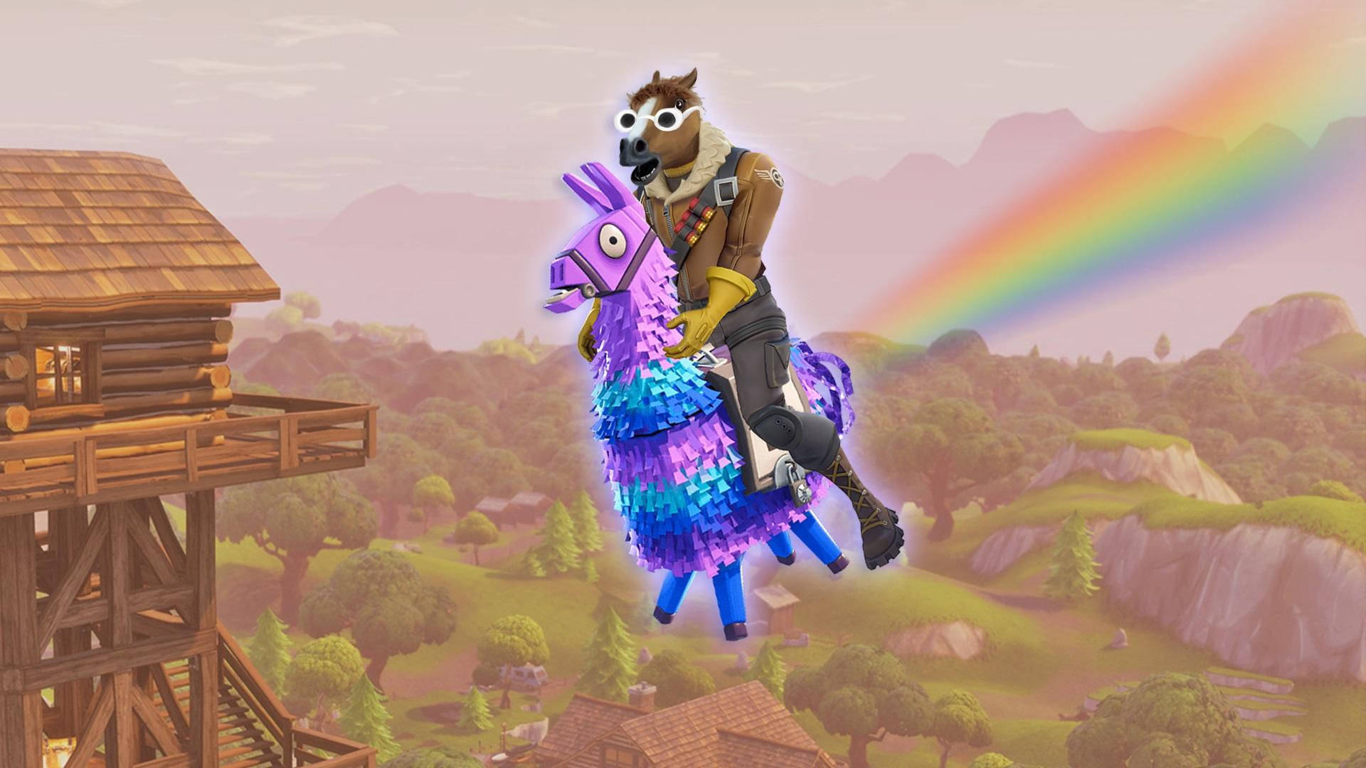 Poni meme de Fortnite cabalgando — Fortnite Fondos de pantalla