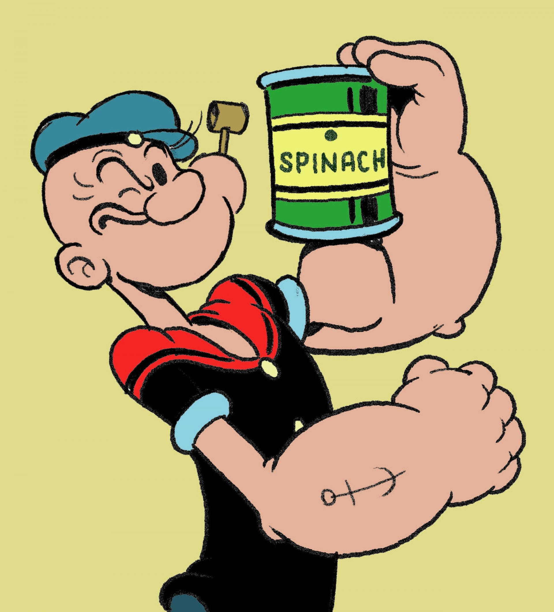 Popeye Cargando una Lata de Espinacas Fondos de pantalla