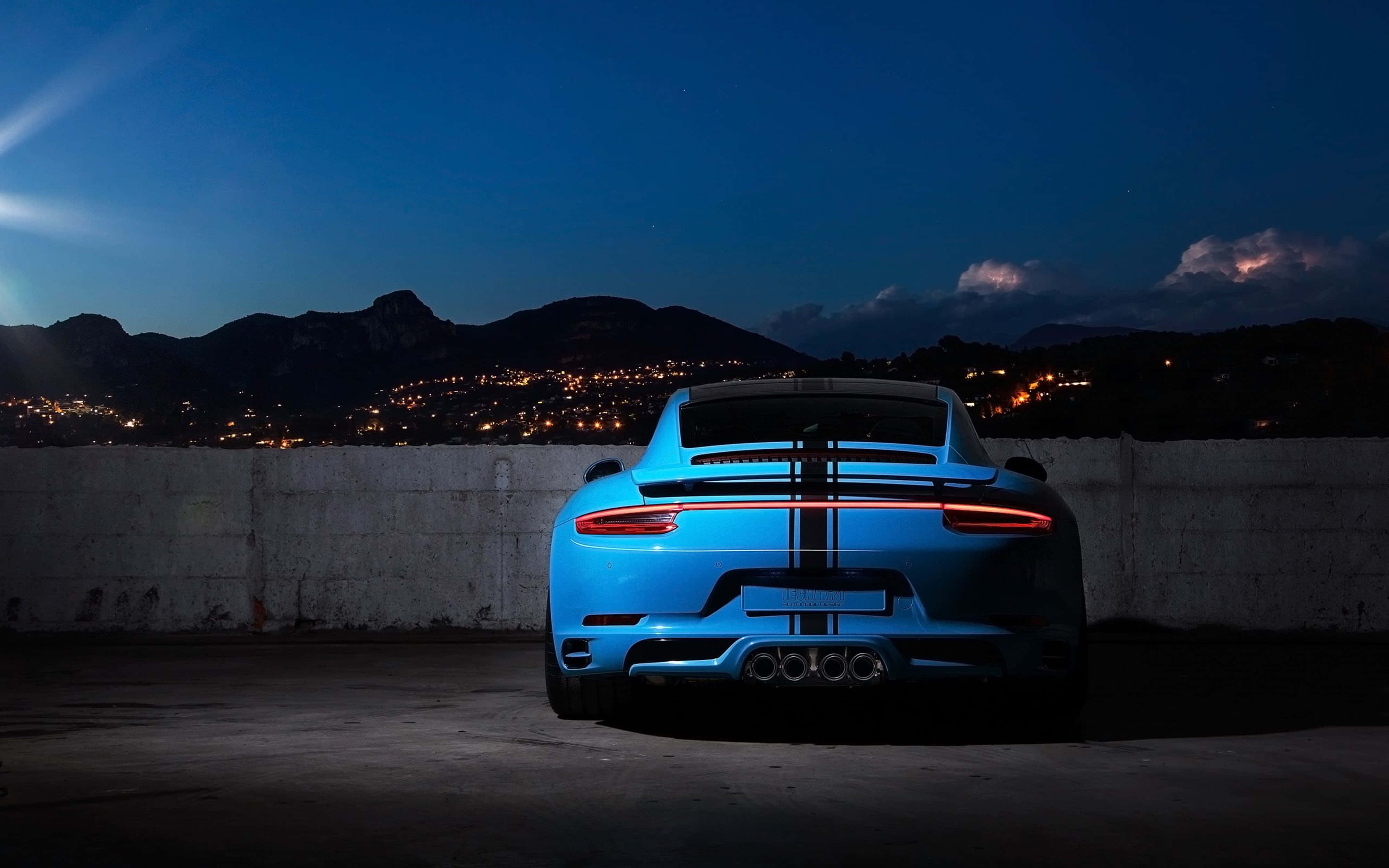 Porsche azul en 4K Ultra HD Fondos de pantalla