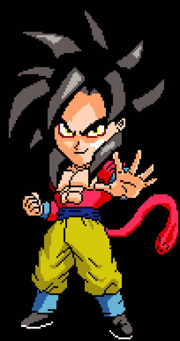 Pose de Goku en Arte Pixelado Fondos de pantalla