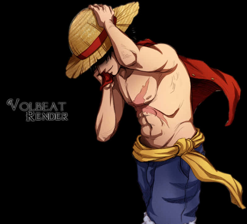 Pose de Luffy con Sombrero de Paja Fondos de pantalla