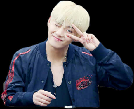 Pose de Taehyung guiñando un ojo juguetonamente Fondos de pantalla