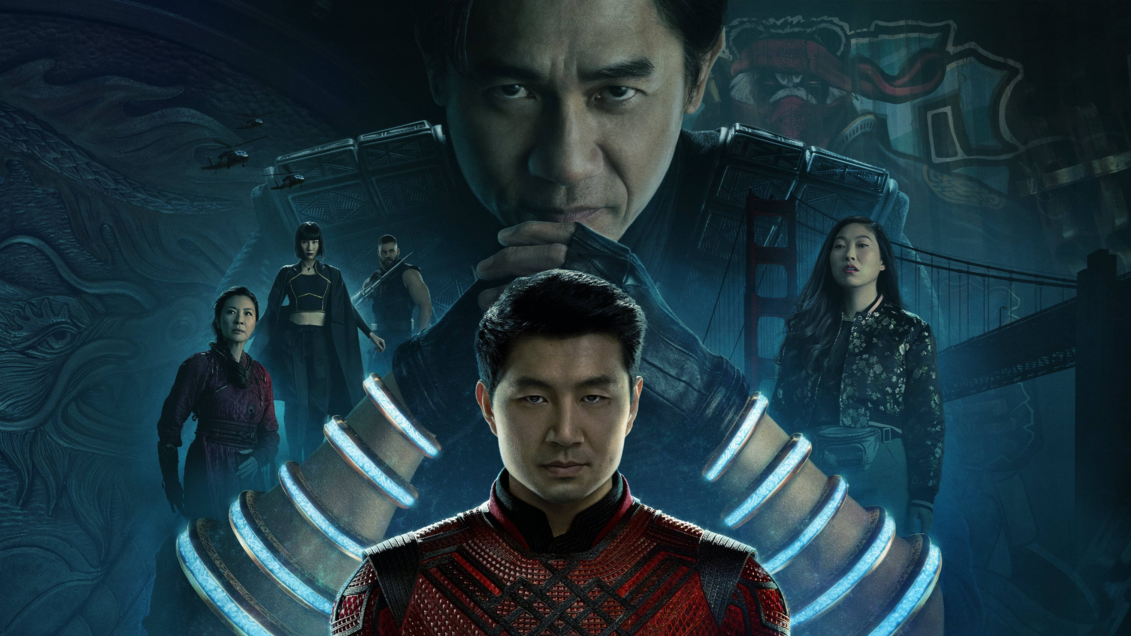 Shang Chi y la Leyenda de los Diez Anillos Póster Azul Fondos de pantalla