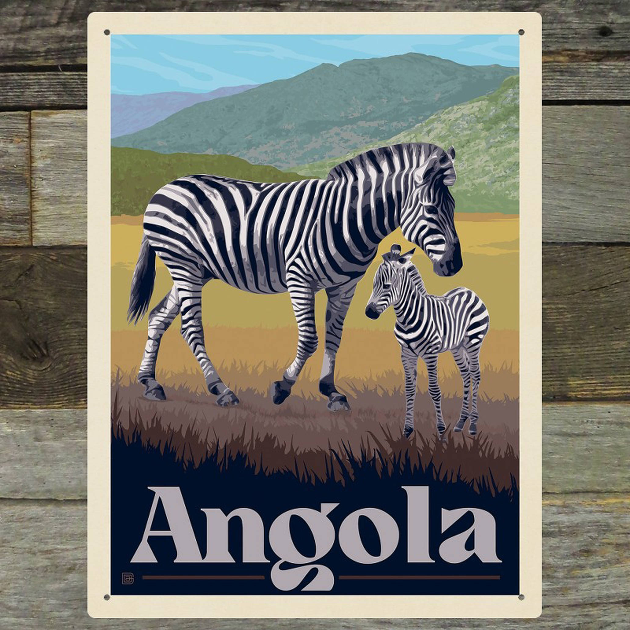 Póster de Angola con cebra Fondos de pantalla