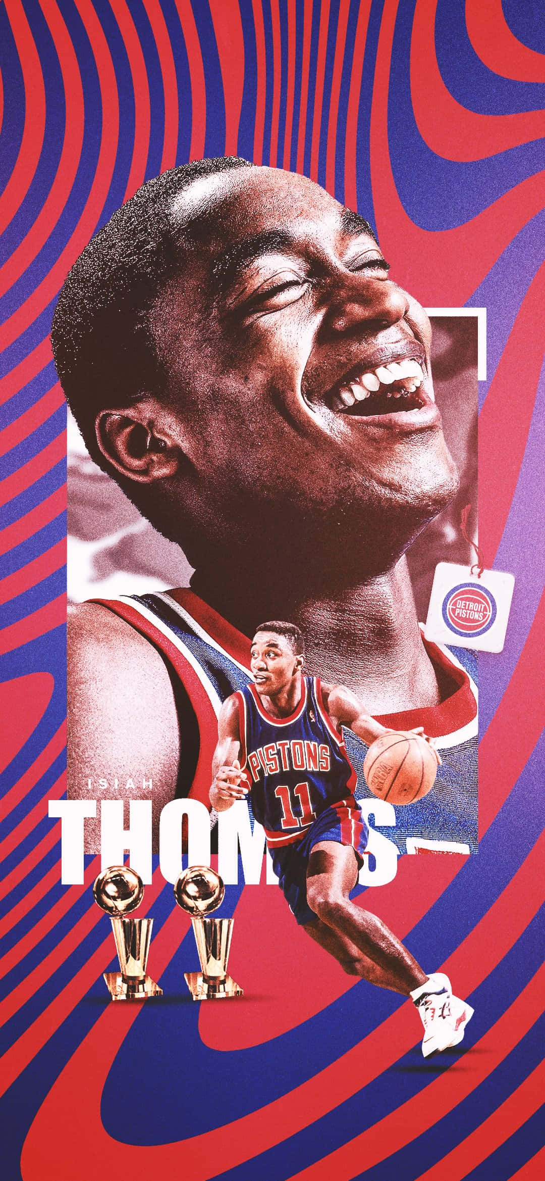 Póster de arte del exjugador profesional de baloncesto estadounidense Isiah Thomas Fondos de pantalla