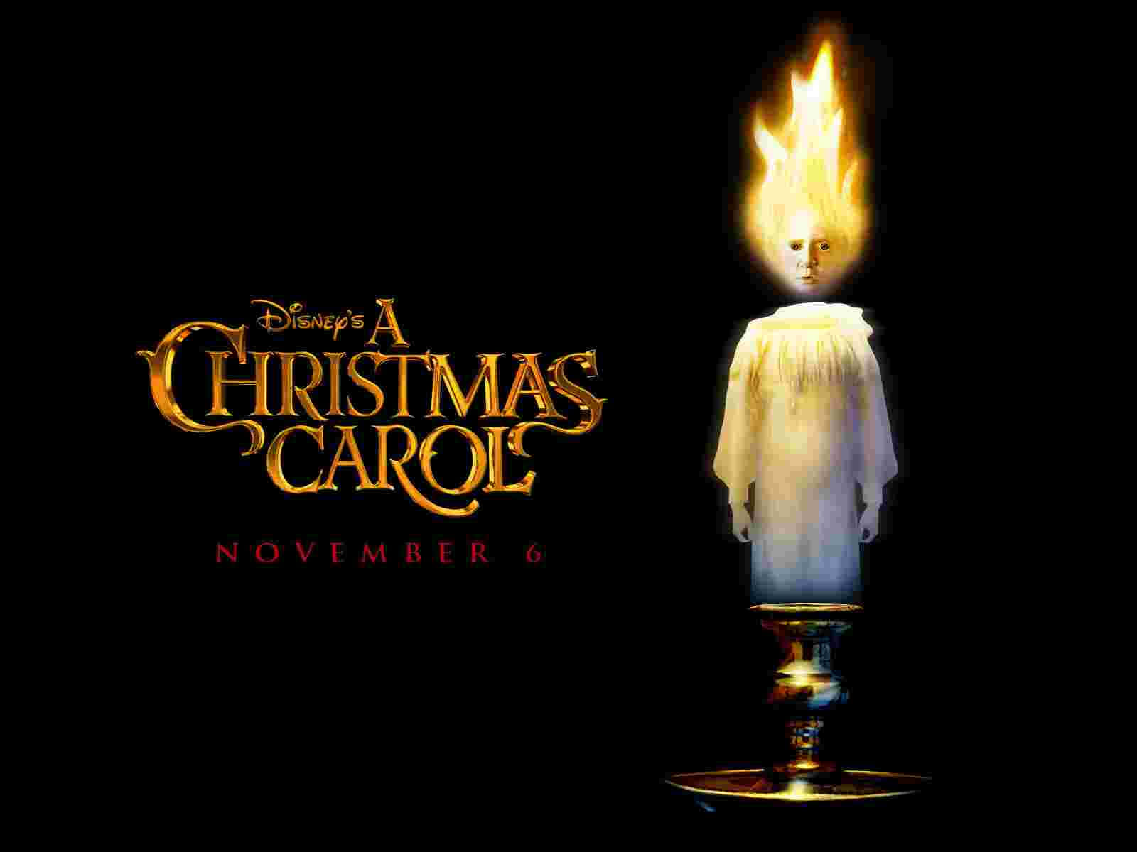 Póster de Canción de Navidad con una vela Fondos de pantalla