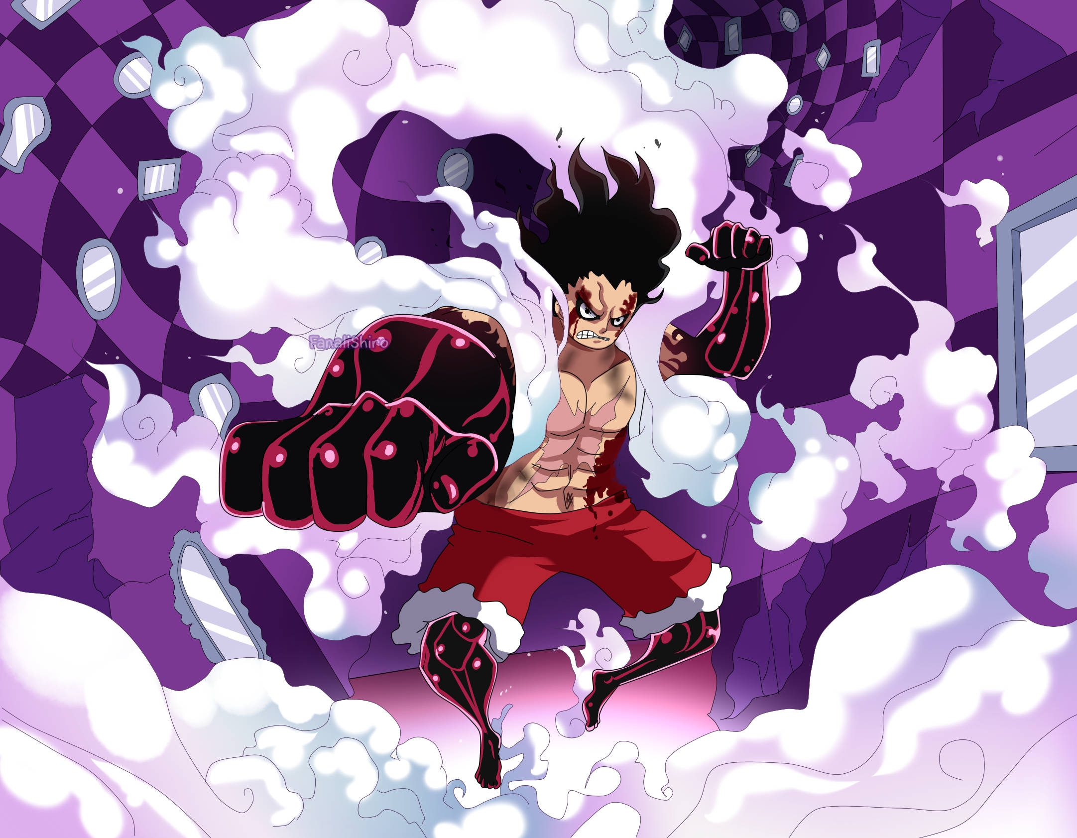 Póster de Luffy Gear 4 Morado Fondos de pantalla