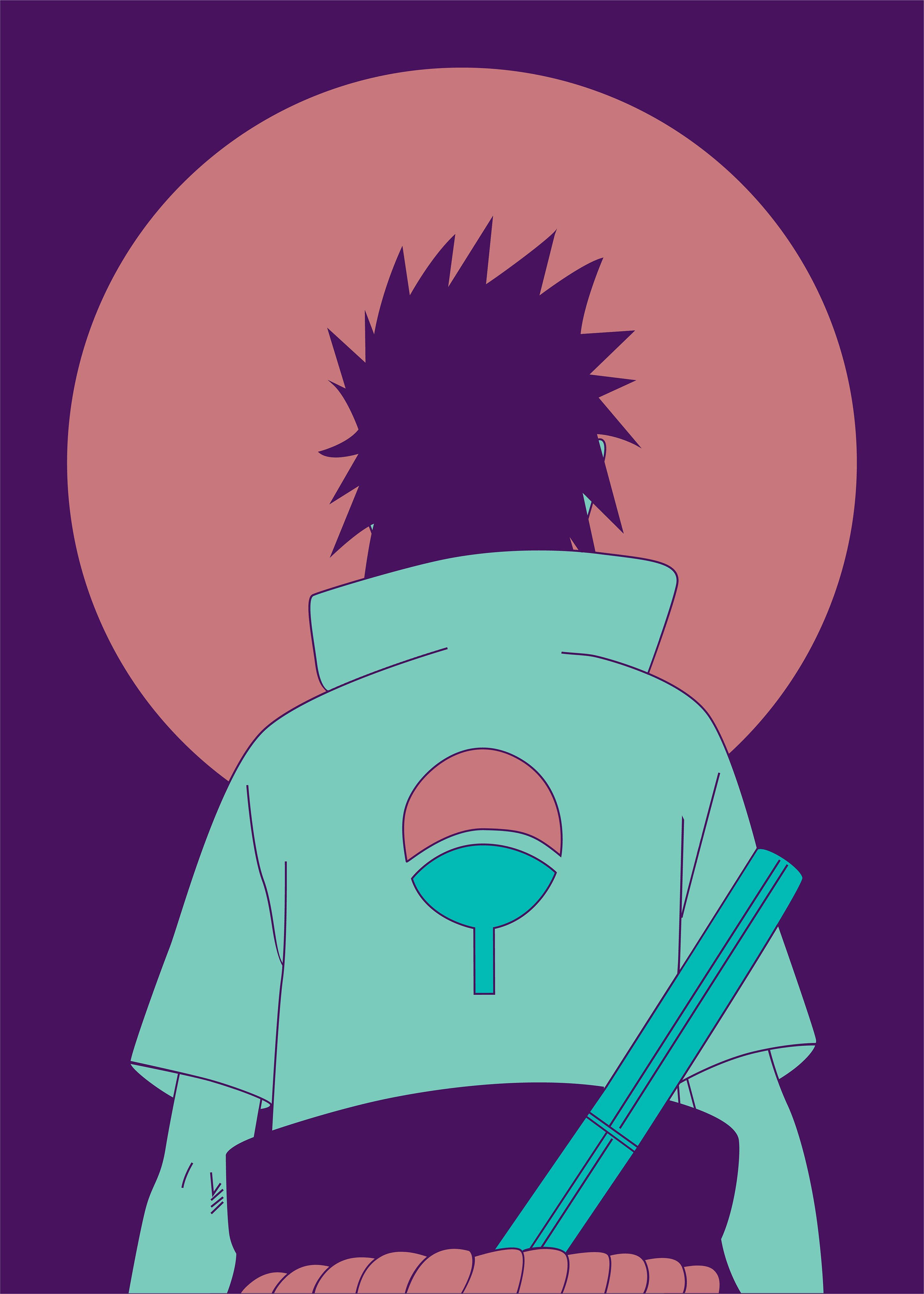 Póster de Naruto Sasuke de Espaldas Fondos de pantalla