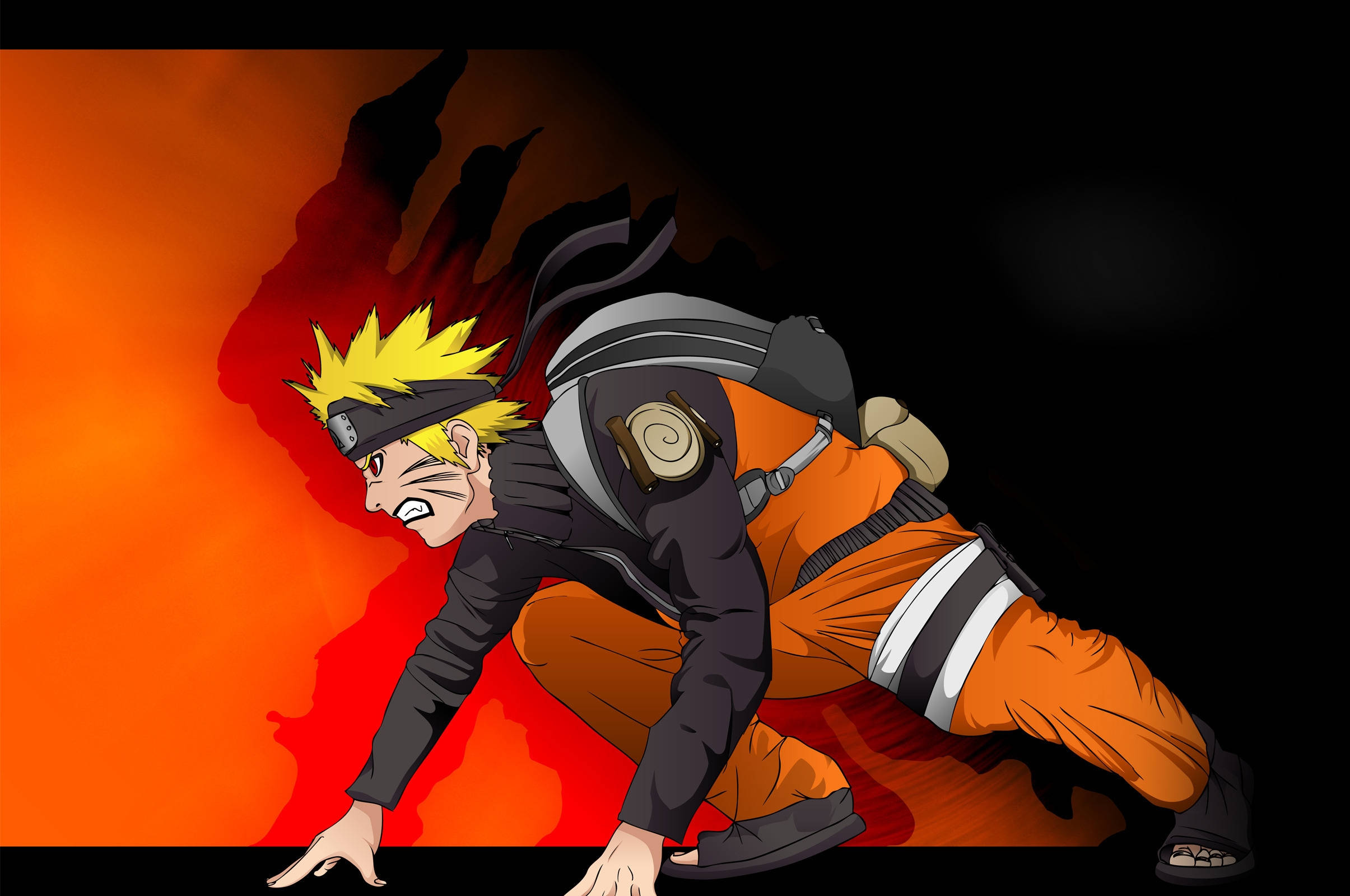 Póster de Naruto en Postura de Lucha Fondos de pantalla