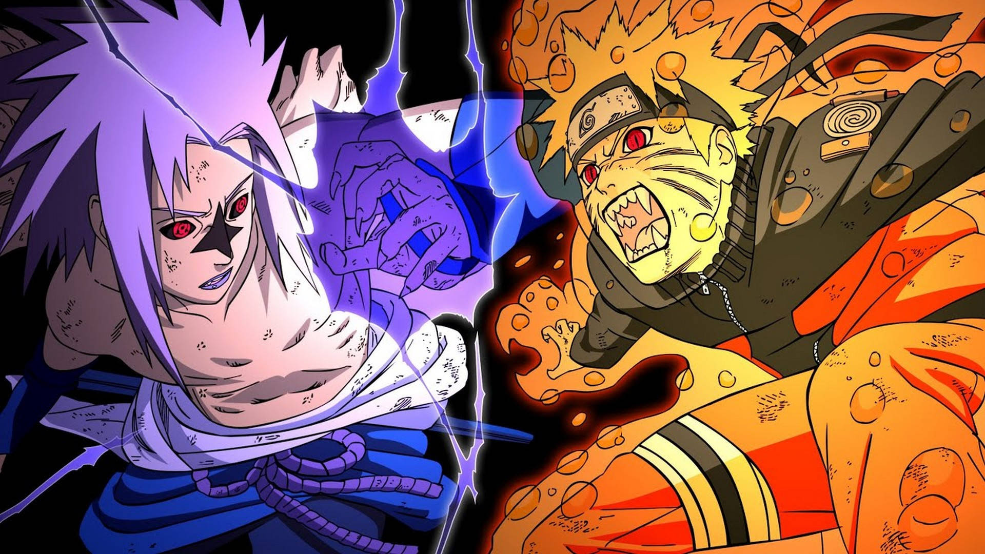 Póster de Naruto y Sasuke peleando Fondos de pantalla