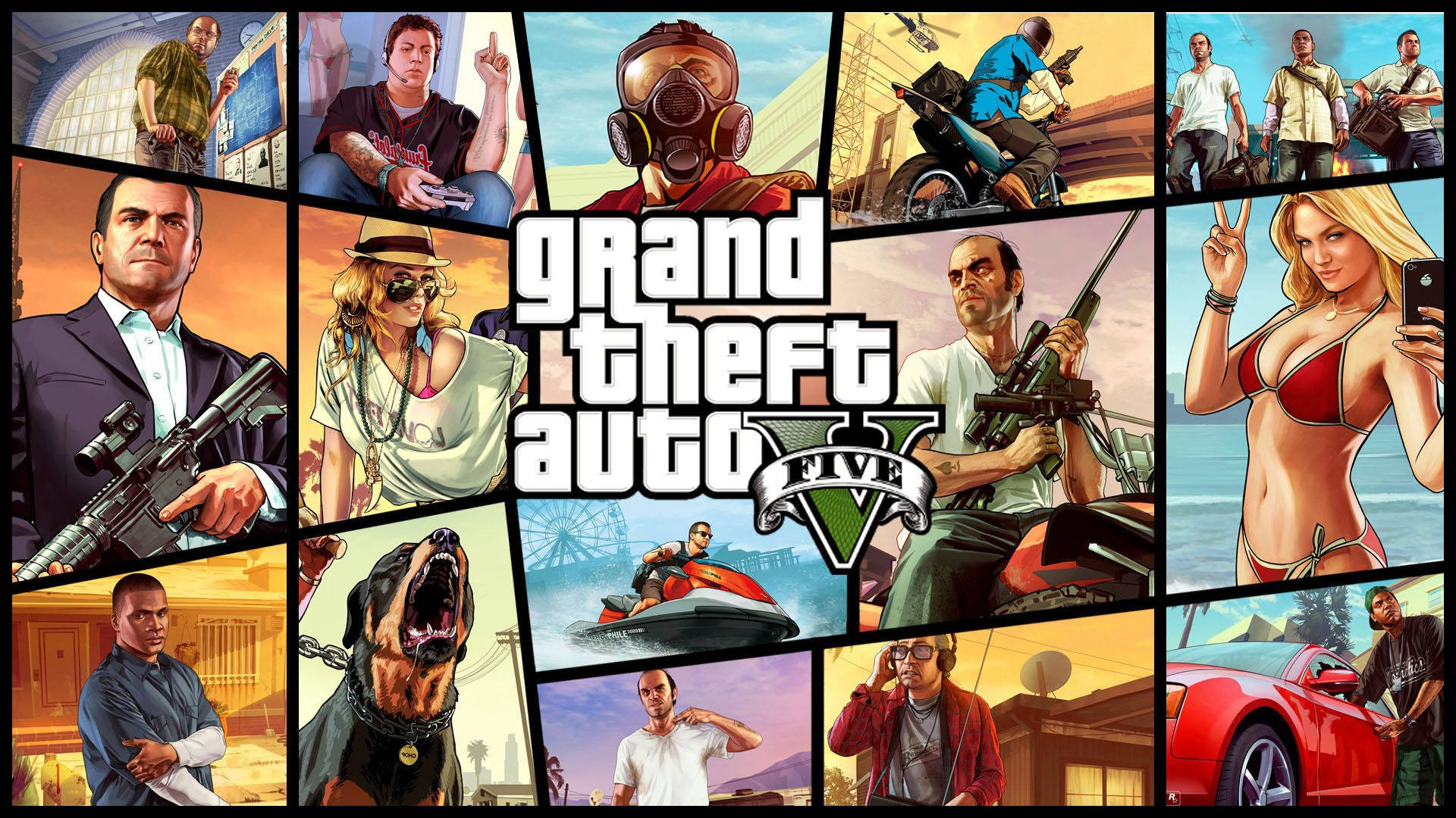 Póster del juego GTA 5 en 1080p Fondos de pantalla