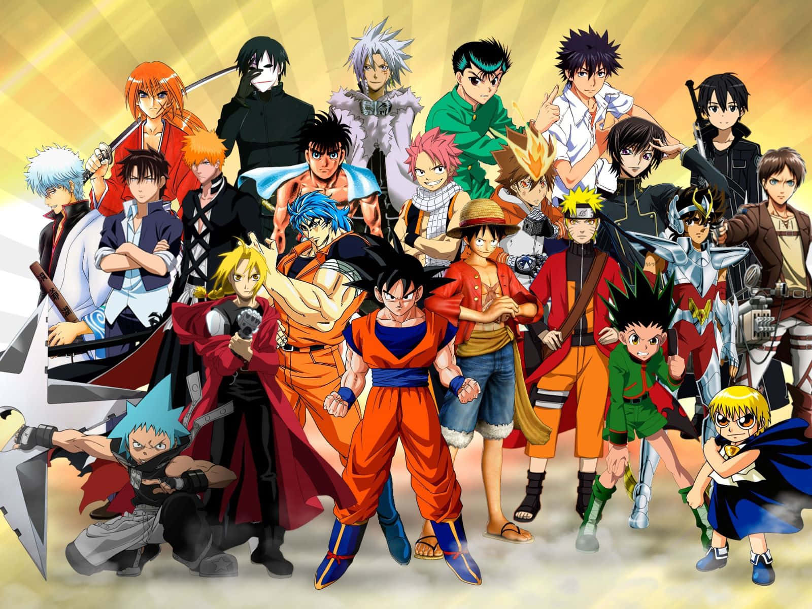 Póster Épico de Personajes de Anime Masculinos Fondos de pantalla