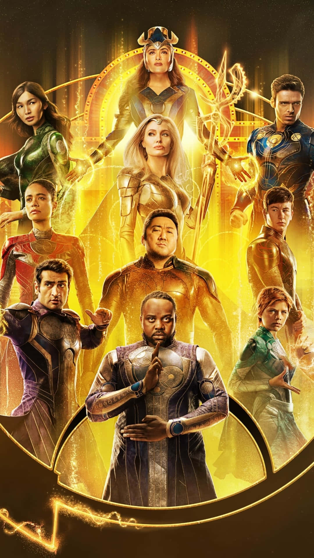 Póster estético dorado de la película Eternals Fondos de pantalla