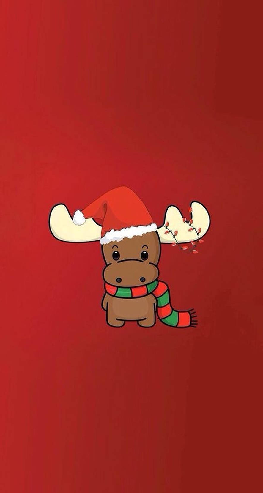 Póster navideño de alce tierno Fondos de pantalla