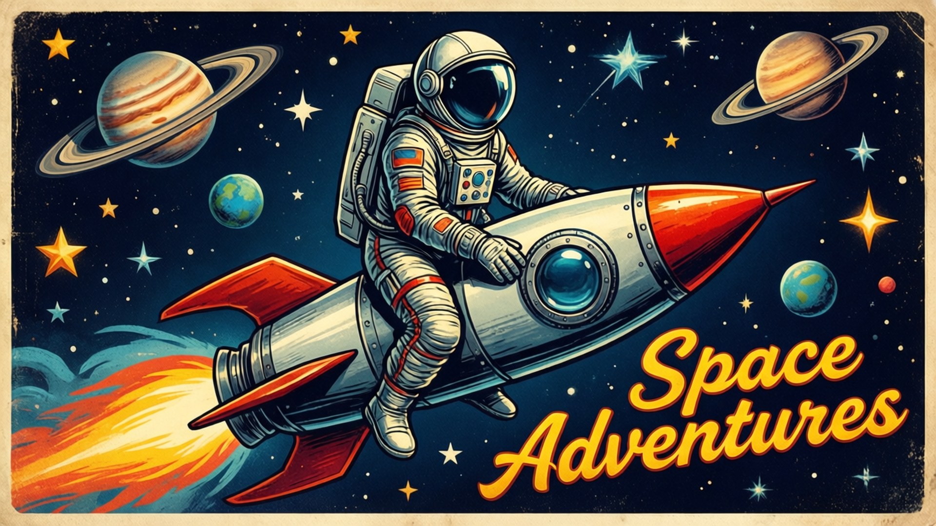 Póster Retro Espacial Fondos de pantalla