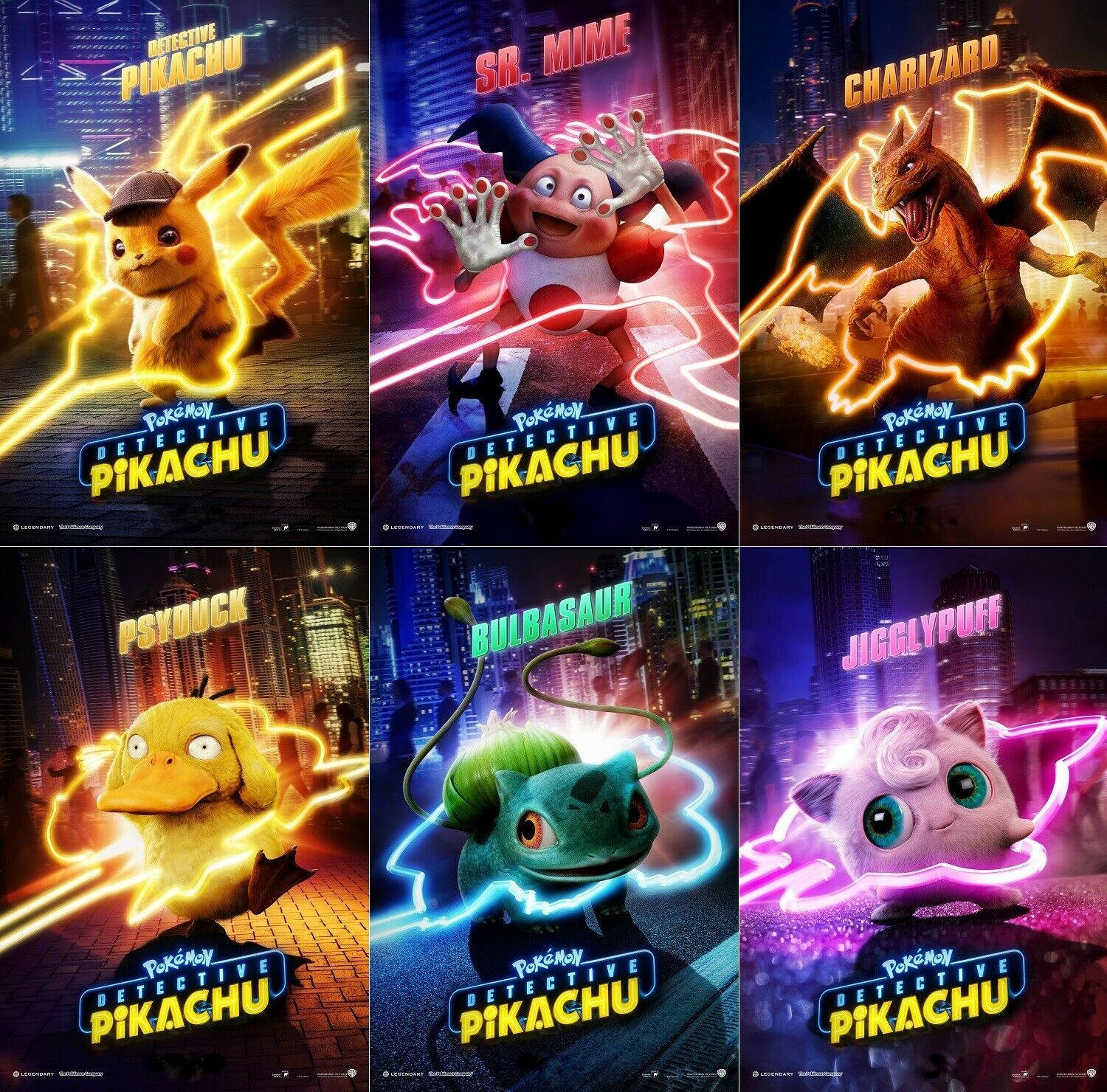 Pósters de Diferentes Pokémon de Detective Pikachu — Pikachu Fondos de pantalla