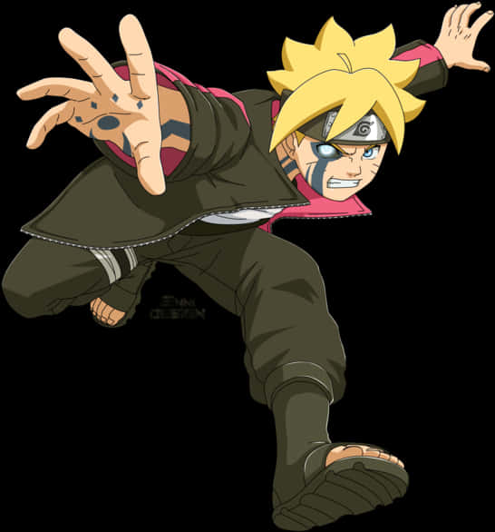 Postura de ninja de Boruto Uzumaki Fondos de pantalla