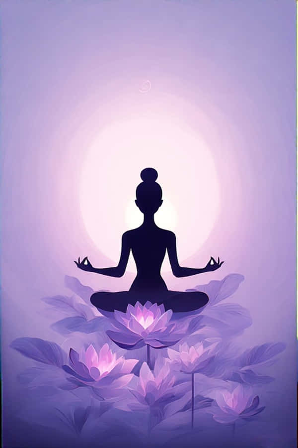 Postura de Yoga Loto Minimalista Lavanda Calmante 4K Fondos de pantalla