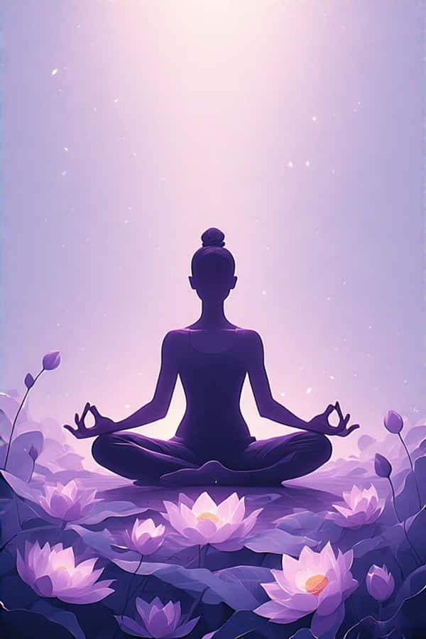 Postura de Yoga Loto Minimalista y Relajante en Lavanda 4K Fondos de pantalla