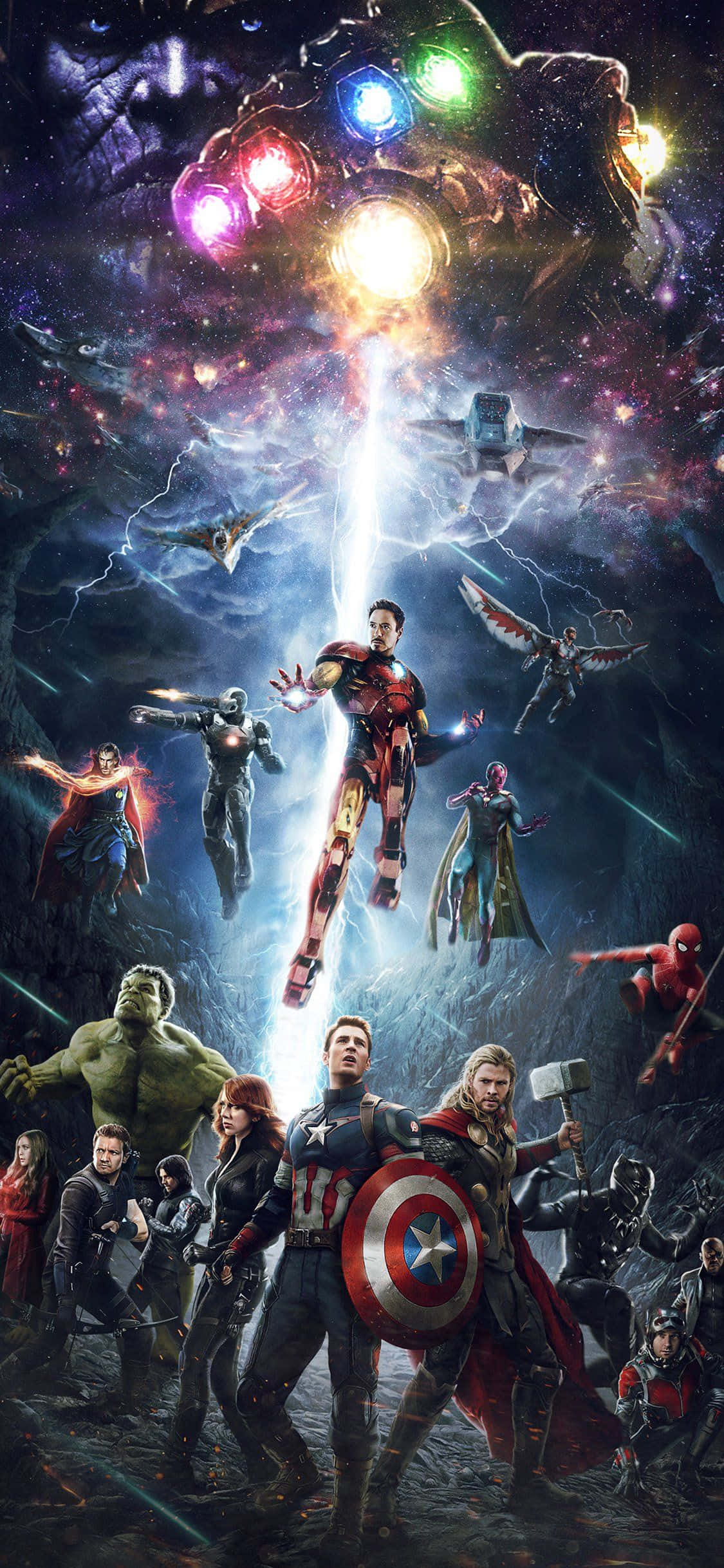 Prepárate para la Acción con el iPhone Xs y los Vengadores de Marvel Fondos de pantalla