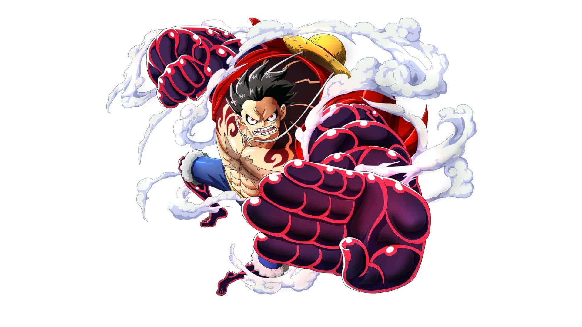Prepárate para quedar impresionado: Luffy navega por el cielo azul claro Fondos de pantalla