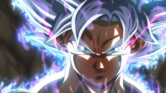 Primer plano 3D de Goku anime 8K
