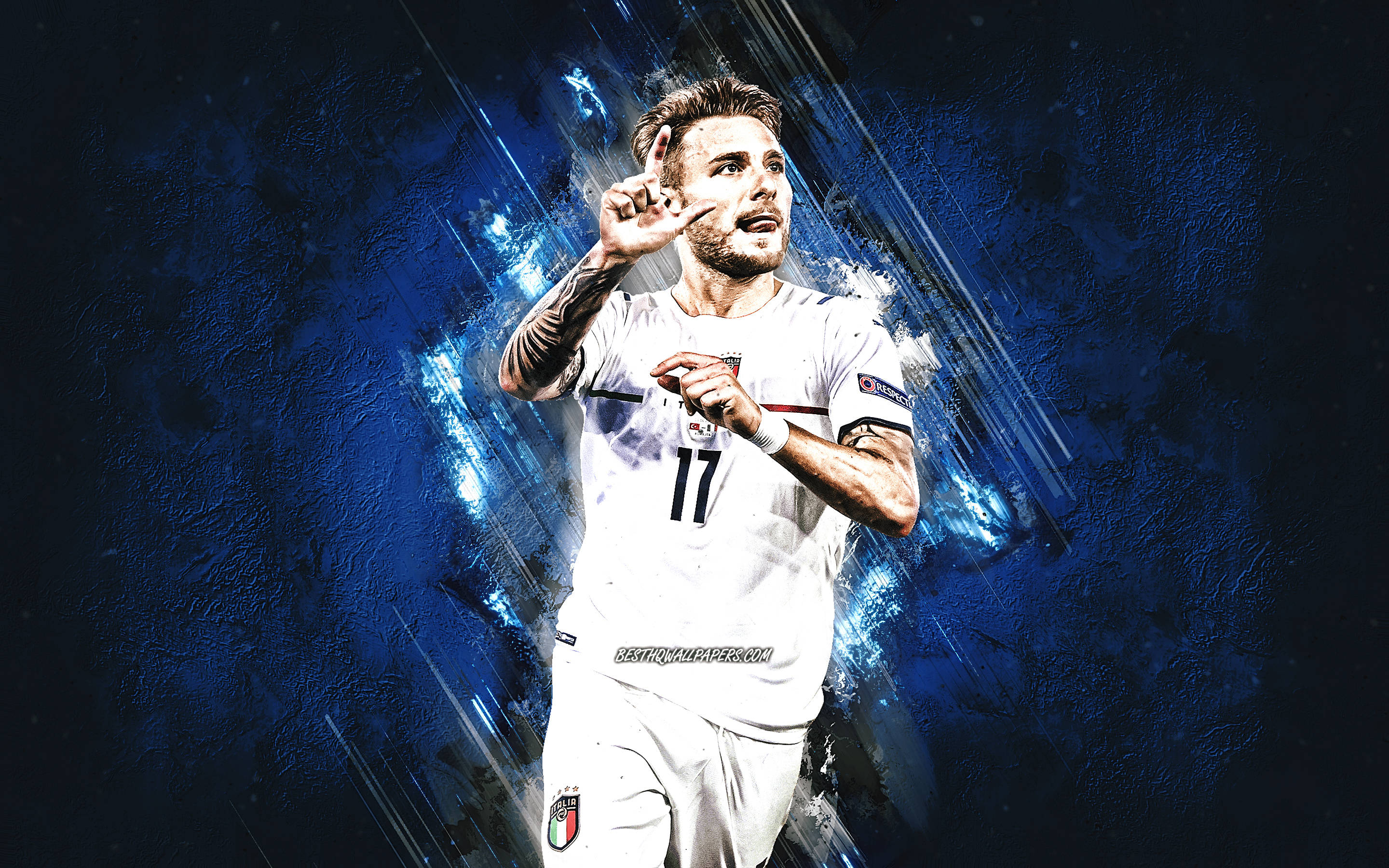 Primer plano de Ciro Immobile concentrado en el partido Fondos de pantalla