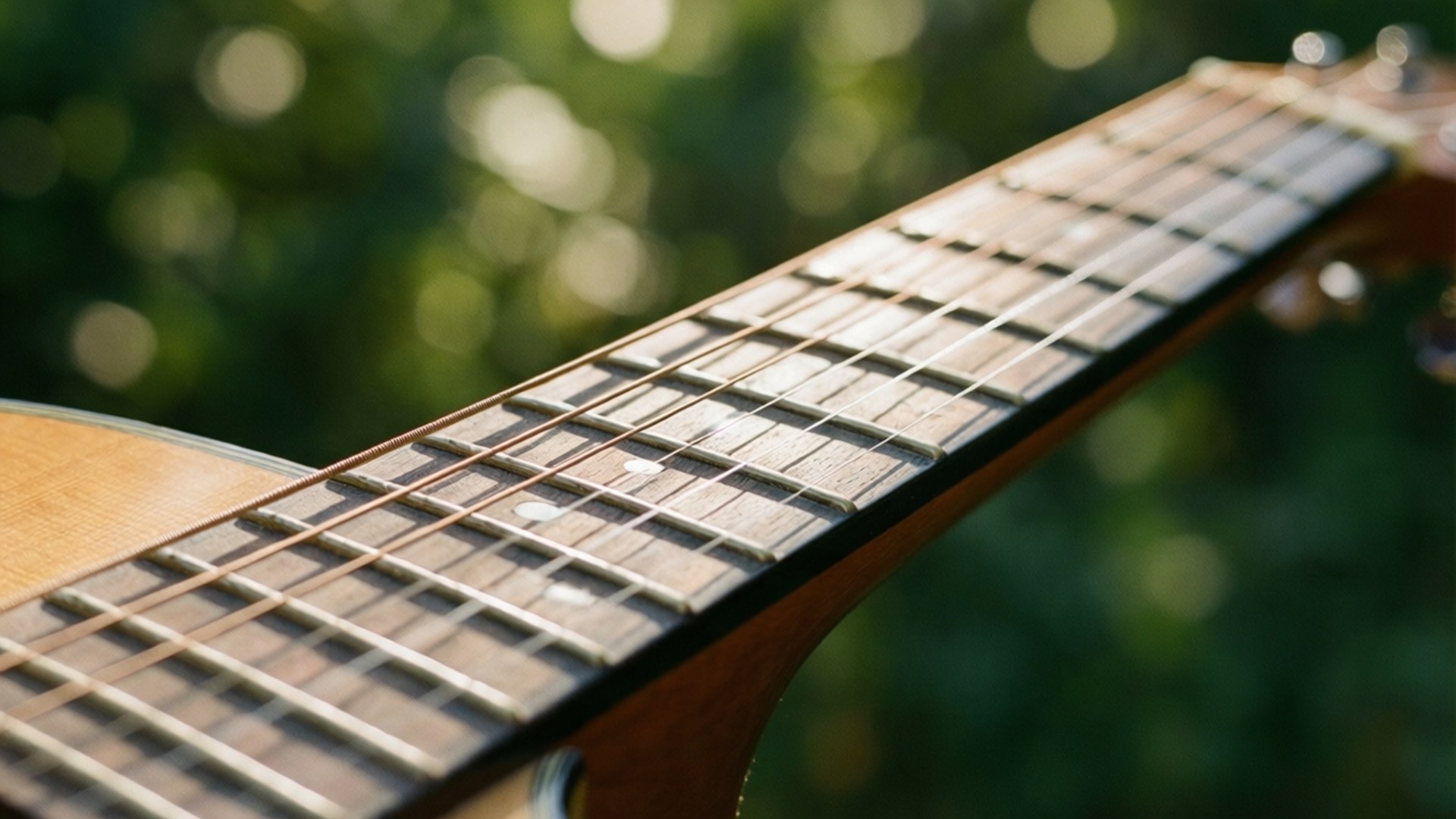 Primer plano de guitarra acústica Fondos de pantalla