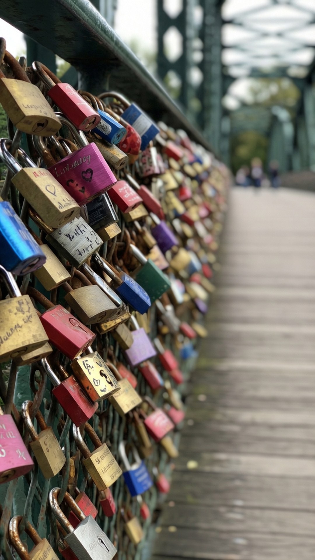 Primer plano del Puente de los Candados de Amor Fondos de pantalla