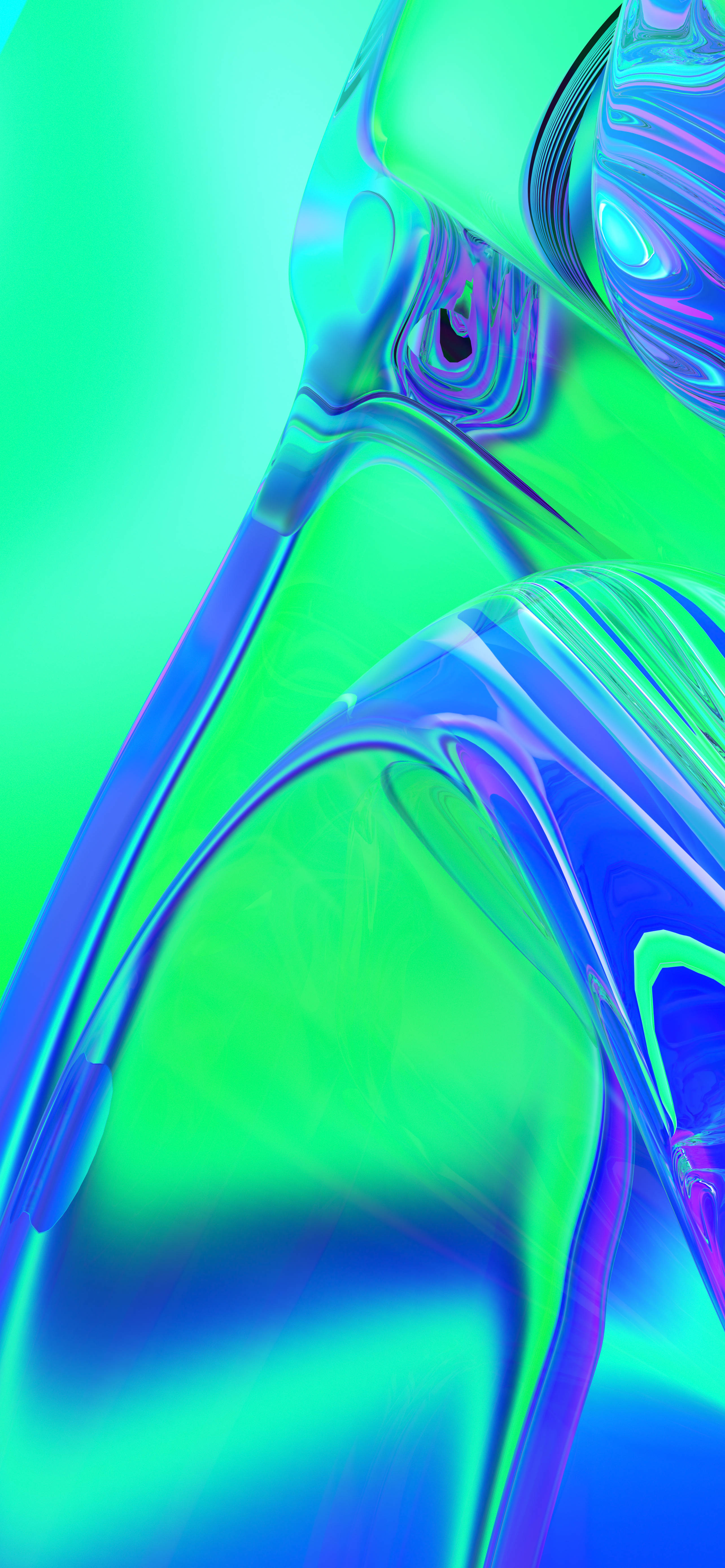 Primer Plano Superficie Líquida Verde Móvil 3D Fondos de pantalla