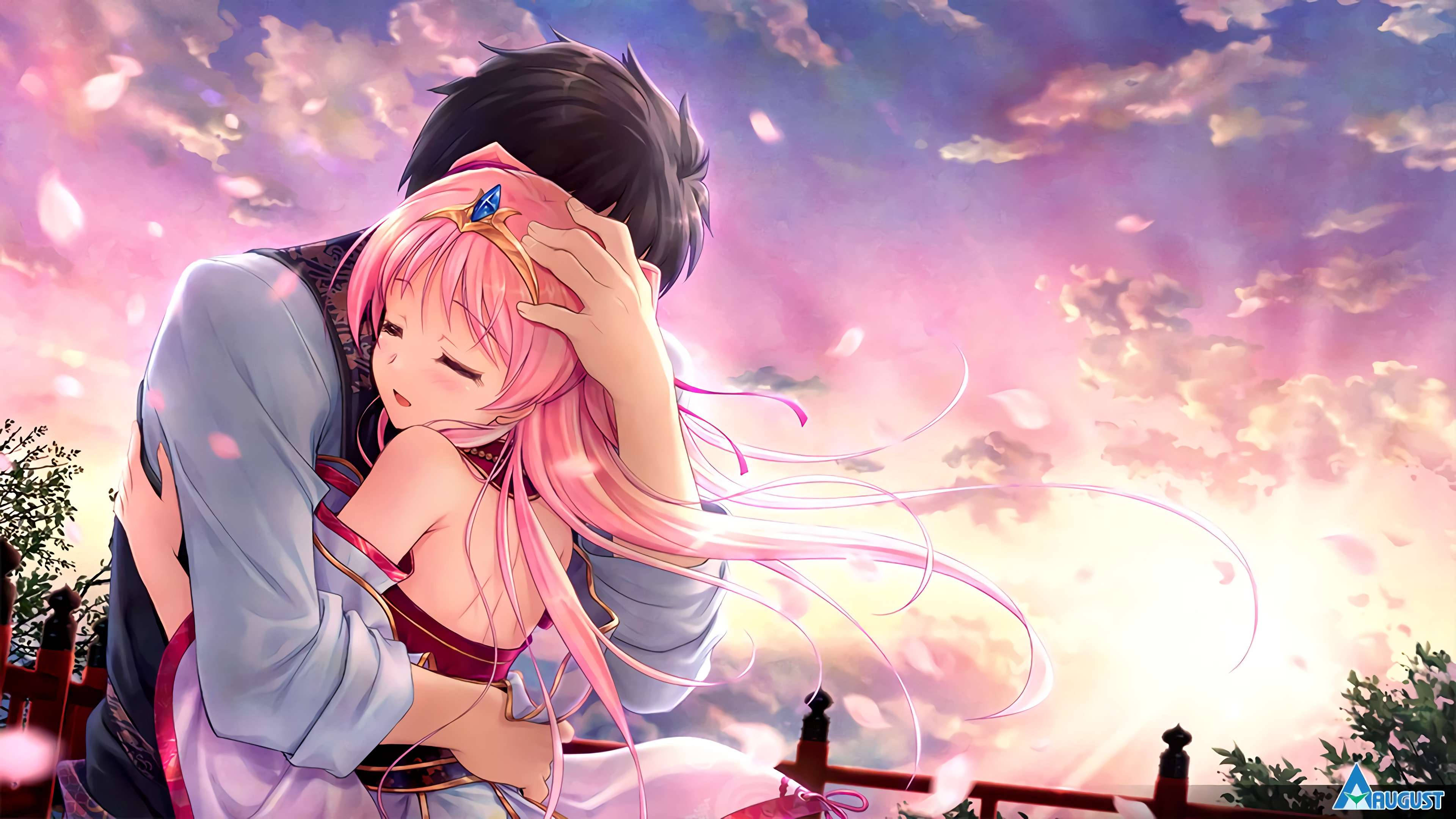 Príncipe y Princesa Anime Abrazándose Fondos de pantalla