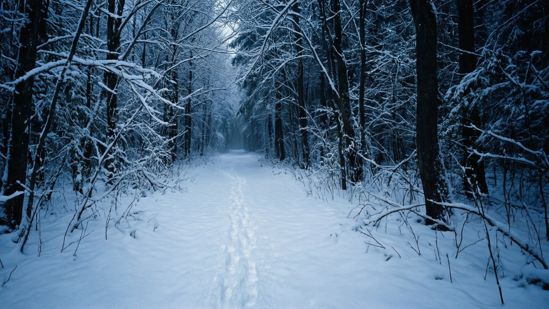 Profundidades Nevadas del Bosque Fondos de pantalla