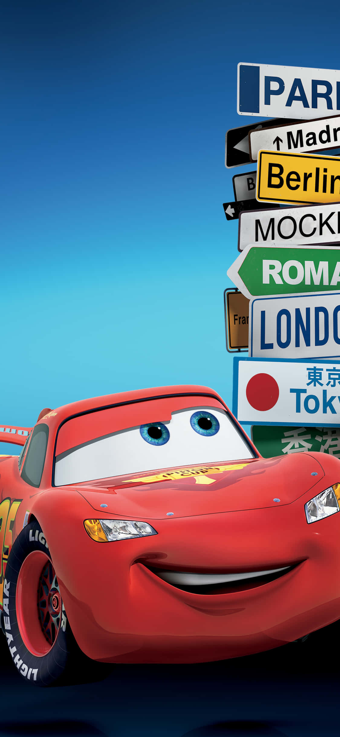Protagonista Lightning McQueen Fondo de Cars para iPhone X Fondos de pantalla