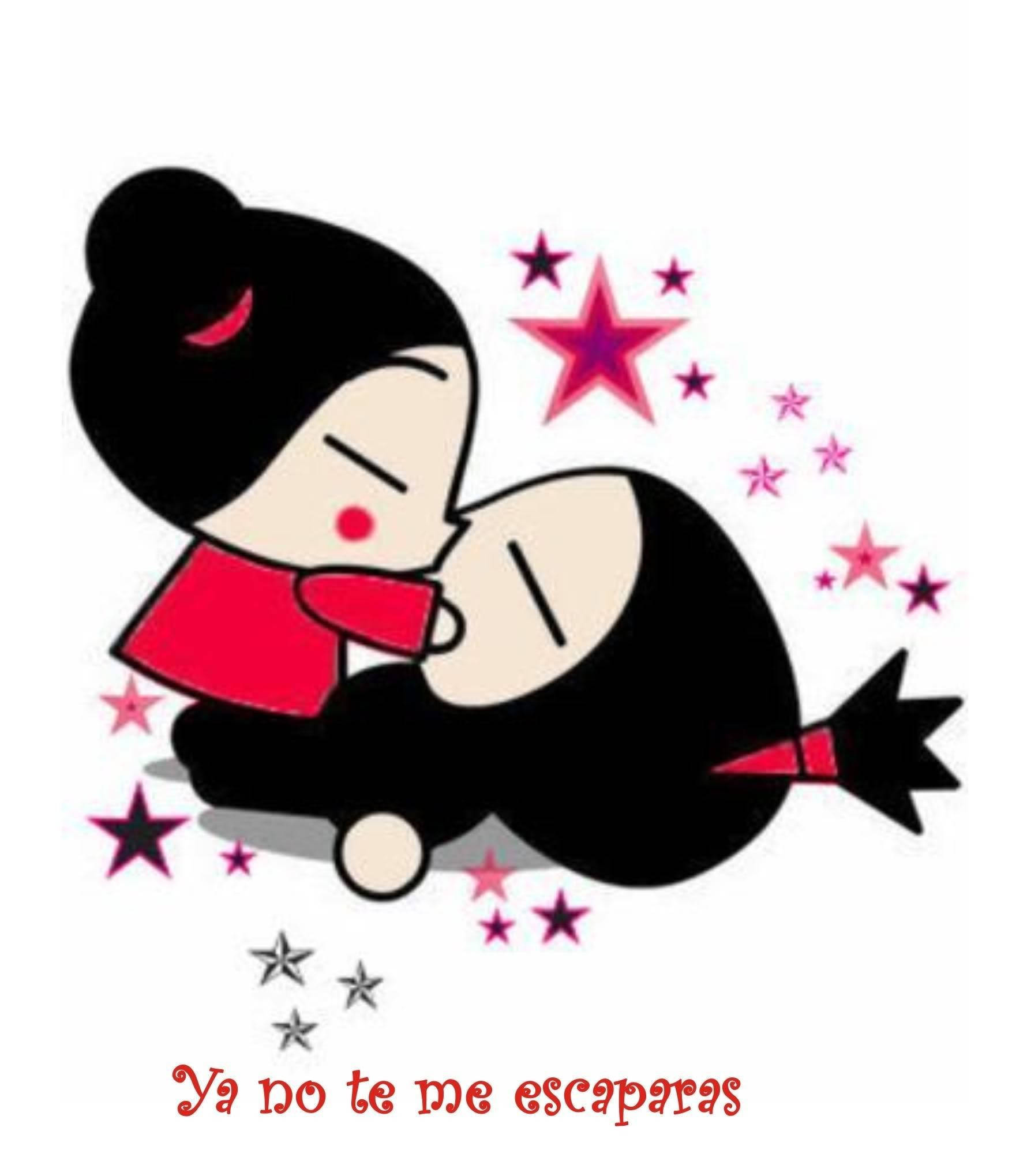 Pucca Besando A Garu Con Frase Fondos de pantalla