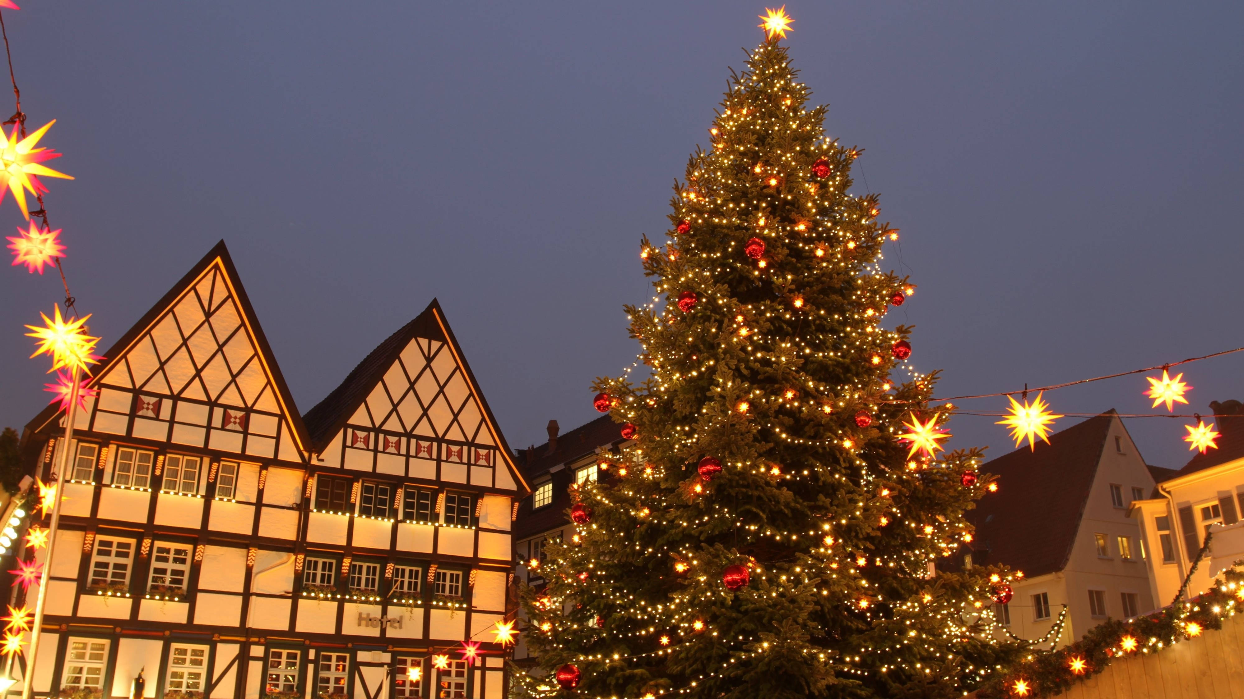 Pueblo Navideño de Alemania en 4K Ultra HD Fondos de pantalla