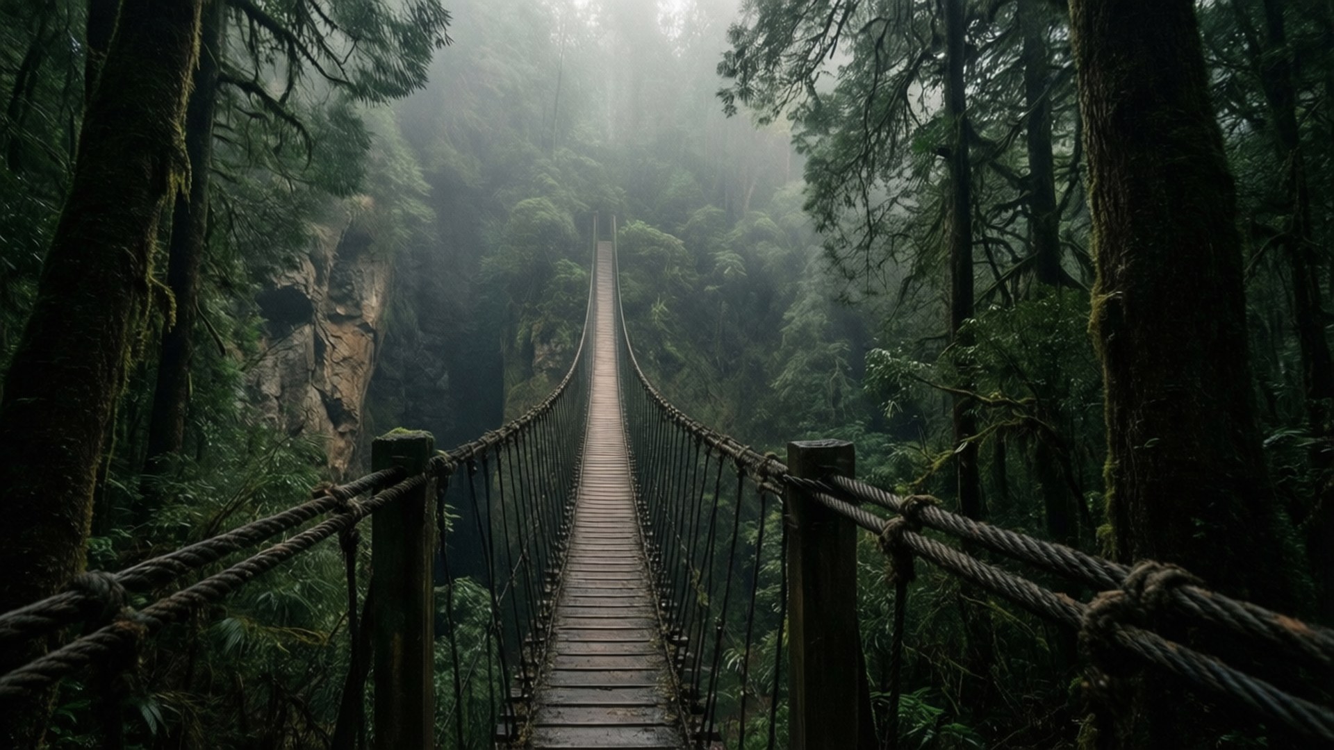 Puente Colgante Nebuloso Fondos de pantalla