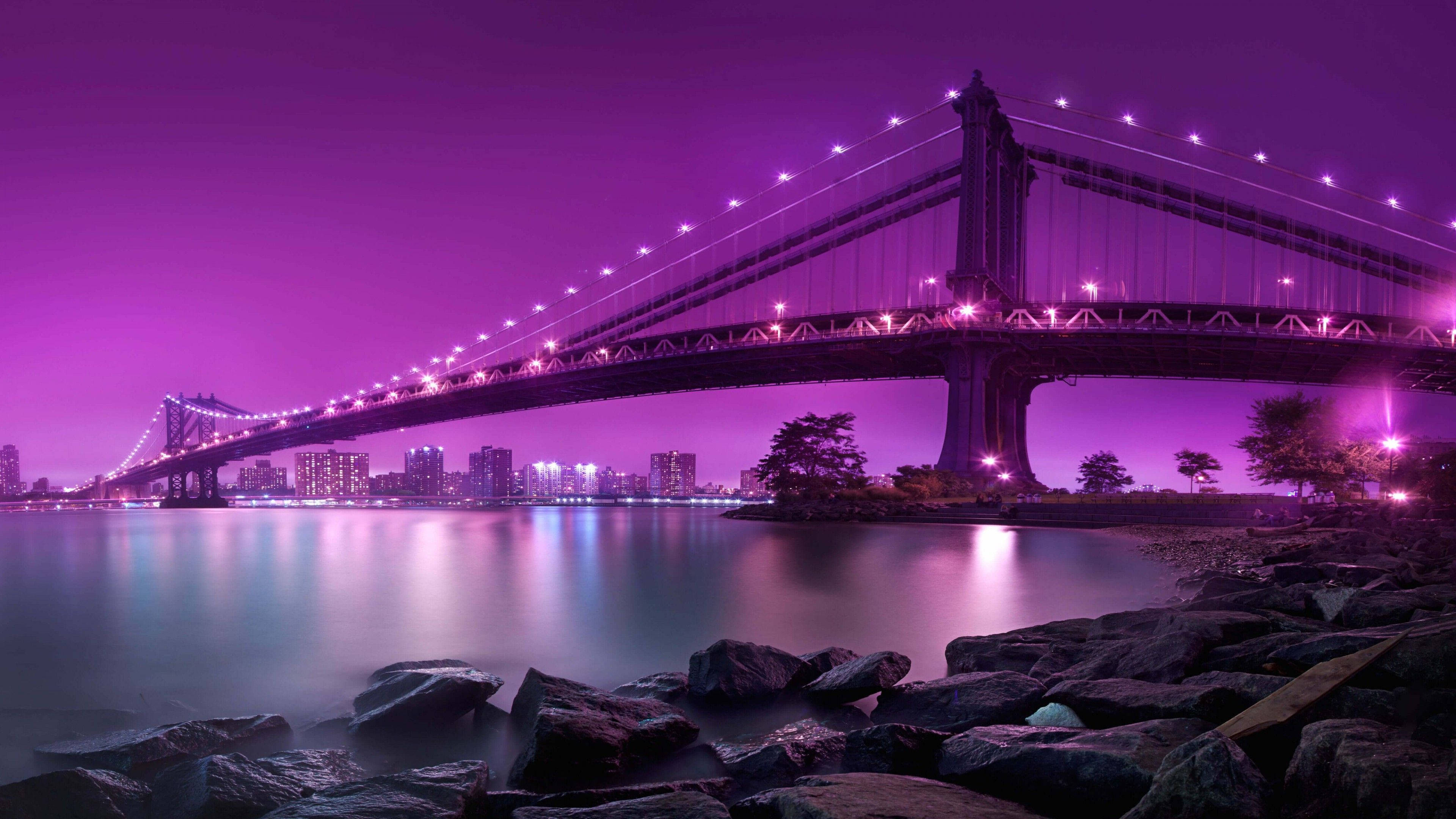 Puente Púrpura Estético Fondos de pantalla