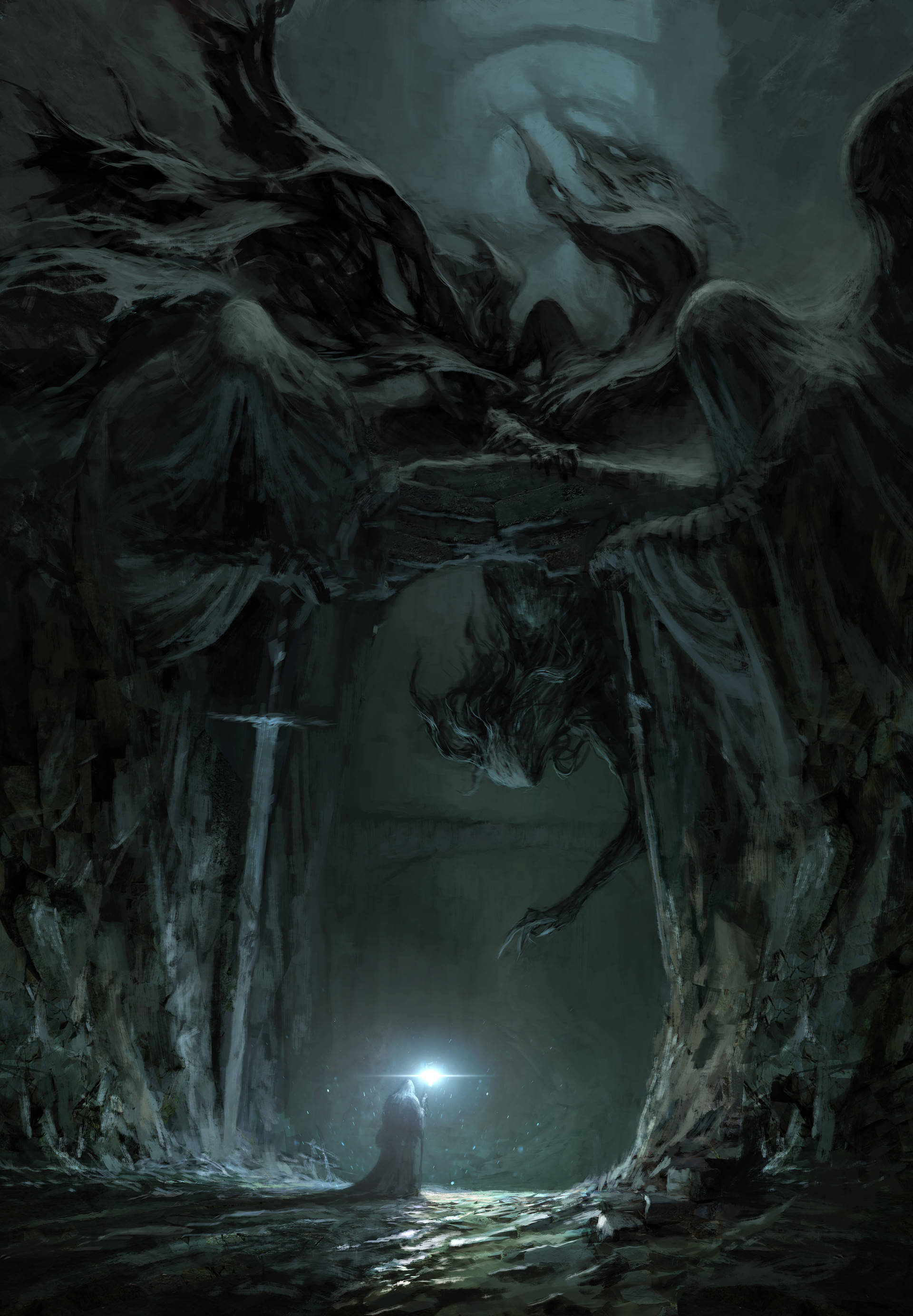 Puerta de Dragón Oscuro Escalofriante Fondos de pantalla