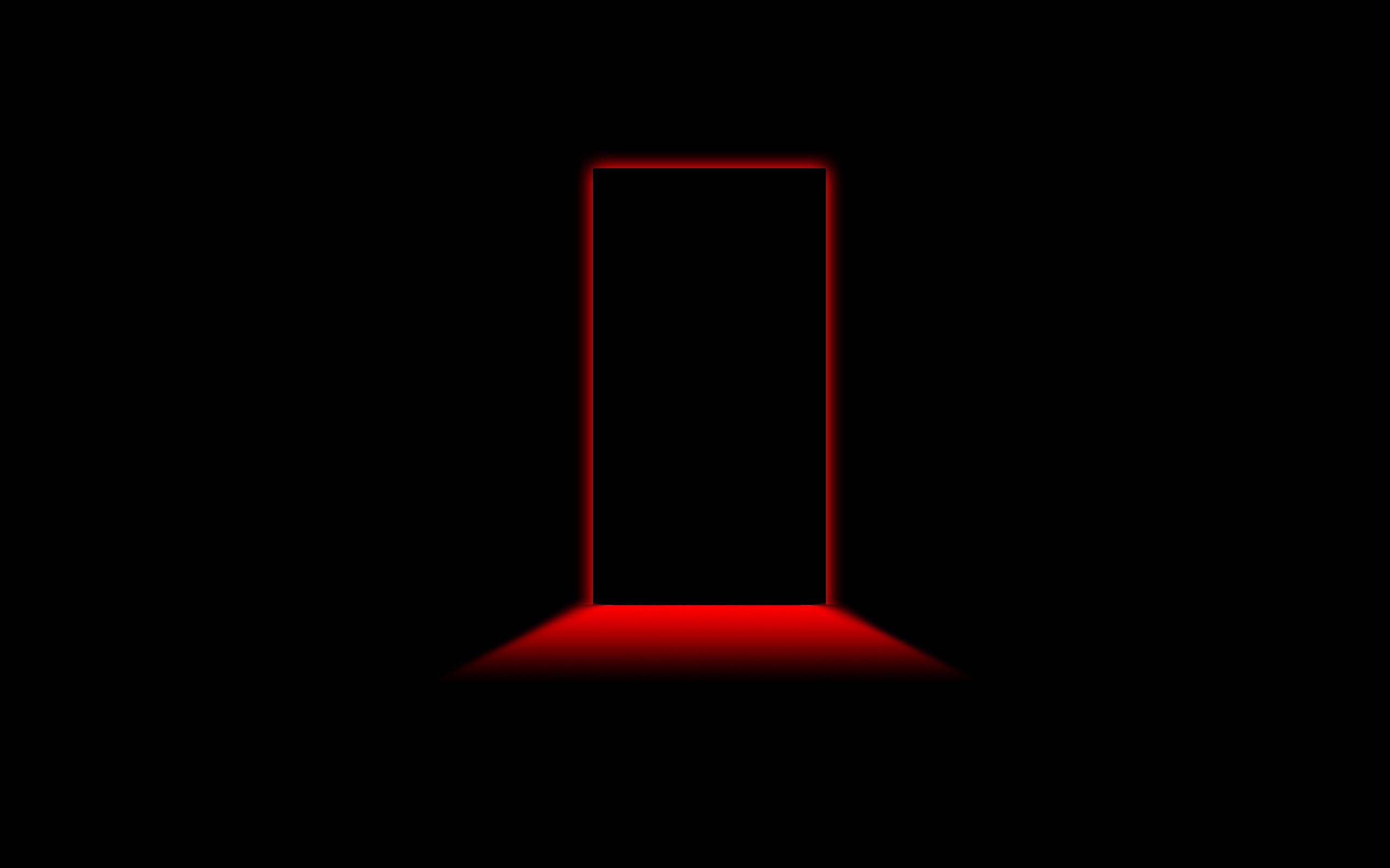 Puerta Negra Genial con Luz Roja Fondos de pantalla