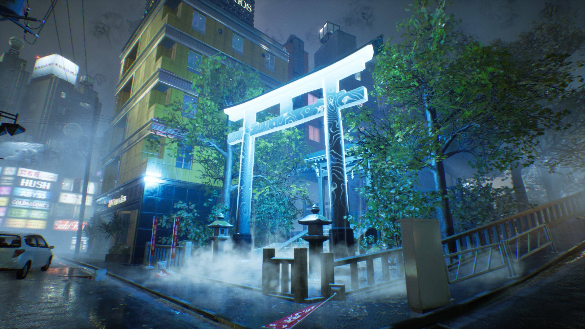 Puerta Torii en la ciudad de Ghostwire Tokyo Fondos de pantalla